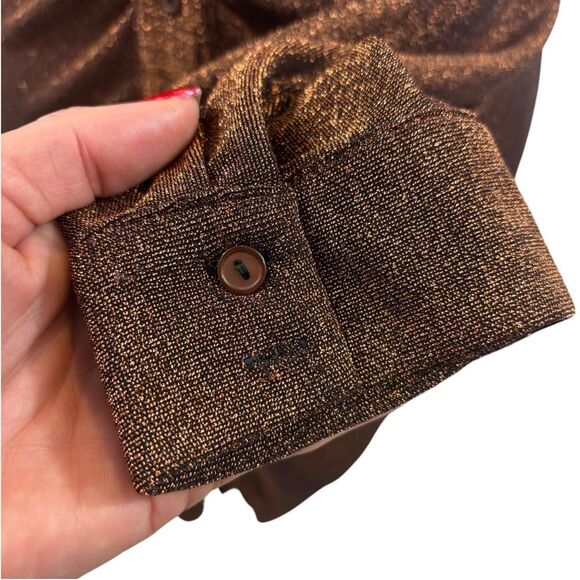 Ladies ASTR the Label Ambel Ruched‎ Shirt Dress Copper Long Sleeves Size Large - Picture 7 of 16